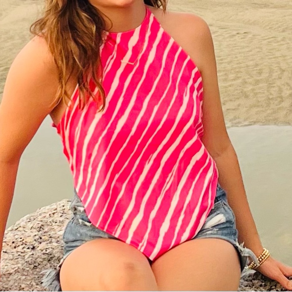 Pink Striped Women's Top